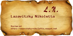 Lazavitzky Nikoletta névjegykártya